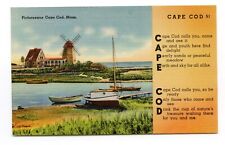 Picturesque Cape Cod, Cape Cod, Massachusetts - Poem On Vintage Linen Postcard picture