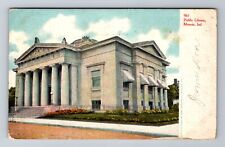 Muncie IN-Indiana, Public Library, Antique, Vintage c1906 Postcard picture