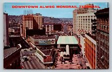 Downtown Alweg Monorail Terminal Seattle Washington WA VINTAGE Postcard picture