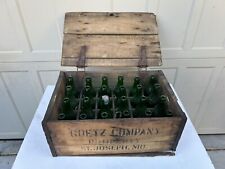 Vintage Goetz Prohibition  Wooden Brewery Beer Crate & 24 Bottles  St. Joseph MO picture