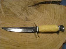 Vintage German Solingen Fixed Blade Hunting Knife Stag Handle 8 3/4