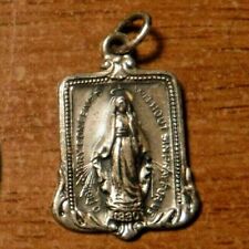 Antique Ornate Miraculous Medal, Sterling Silver #36 picture