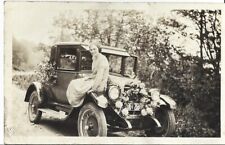 Vintage Old 1920's Photo of a Woman Sitting on Car Tennessee RDNT License Plates picture
