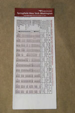 Amtrak Timetable - Springfield-New York-Washington - Oct 31, 2005 picture