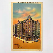 Postcard West Virginia Parkersburg WV Chancellor Hotel 1940s Linen Unposted picture