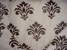 8-5/8Y COLEFAX FOWLER ESPRESSO BROWN FLORAL DAMASK FAUX SUEDE UPHOLSTERY FABRIC picture