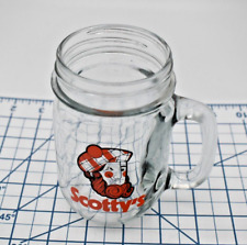 Scotty's Glass mason jar clear mug with handle.  Home Builders Supply Vintage picture