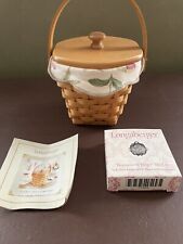 Longaberger 2001 Horizon of Hope American Cancer Basket w/Liner Protector Charm picture