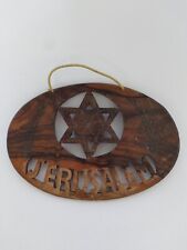 Handcarved Vintage Star of David JERUSALEM Wooden Decoration Judaica Israeliana picture