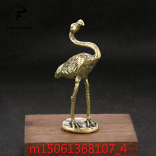 Vintage Brass Flamingo Figurine Jewelry Antique Brass Animal Statue picture