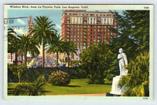 La Fayette Park Los Angeles California Vintage Linen Postcard AF527 picture