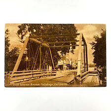 Postcard California Calistoga CA Lincoln Avenue Bridge Sepia Amber 1918 Posted picture