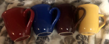 “Mr. Coffee”Set of 4 Variety Coffee/Tea Mugs Preowned Blue Yellow Eggplant Red picture