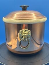 MCM VTG Copper Ice Bucket Lionhead Handles Coppercraft Guild Unique picture