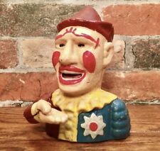 Cast Iron Shephard Hardware Humpty-Dumpty Circus Clown Mechanical Coin Bank picture