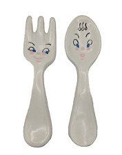 Vintage Anthropomorphic Fork Spoon Couple Mid Century Kitsch Wall Hanging picture