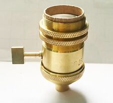 VINTAGE STYLE UNFINISHED BRASS PADDLE SWITCH MED BASE LAMP SOCKET UNO THREAD picture