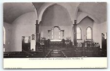 c1905 TELFORD PA INTERIOR VIEW ST PAUL'S LUTHERAN CHURCH EARLY POSTCARD P3902 picture