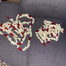 2 Vtg Popcorn Cranberry Blow Mold Christmas Garland Holiday Decorations picture