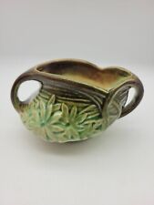 Vintage 1940s McCoy Daisy Pattern Open Sugar Bowl Brown Green  picture