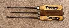 THREE TRIUMPH MOTOR CYCLES WOOD HANDLE ICE PICKS picture