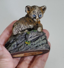 Vintage, Norman and Herman Deaton, Bronze Menagerie Baby Bobcat Figurine picture