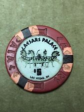 CAESARS PALACE LAS VEGAS NV $5 Chip - House Mold - Textured Inlay 1993 picture