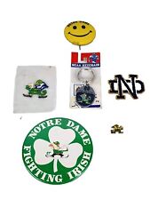 Vintage University of Notre Dame Bundle  Lot Irish Pins Lapel Key Chain Patches picture