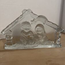 Goebel Clear & Frosted Glass Nativity Scene Figurine 1972-1979 With Sticker picture