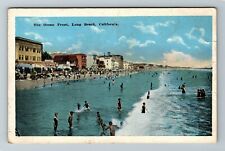 Long Beach CA-California, The Ocean Front, Scenic View Area, Vintage Postcard picture