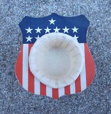 Vintage July Fourth Independence Day Patriotic RWB Shield Shape Nut Cup 1930s picture