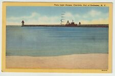 1951 Postmarked Postcard Twin Light Houses Charlotte of Rochester New York  picture