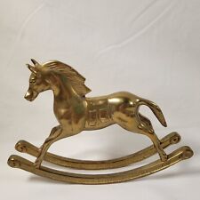 Vintage Solid Brass Rocking Horse Great City Traders picture