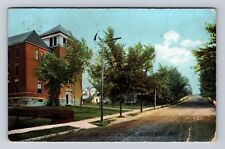 Gloversville NY-New York, Park Street & School, Antique Vintage c1908 Postcard picture