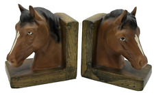 Vintage Pair of Lefton Ceramic Figural Horse Head Bookends Equestrian picture