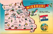 Greetings from Missouri, Map Postcard of Landmarks & Attractions picture