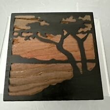 Yellowstone Natl Park Haynes Picture Hand Painted etching in wood 547 Lake 4x4 picture