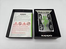 New ZIPPO Lighter Chrome 250 Green Lizard Gecko USA C13 picture