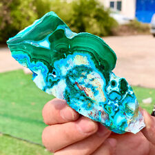 139G   Natural chrysocolla/Malachite transparent cluster rough mineral sample. picture