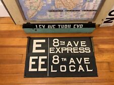 VINTAGE NY NYC SUBWAY ROLL SIGN R1/9 COLLECTIBLE E EE 8TH AVENUE EXPRESS LOCAL picture
