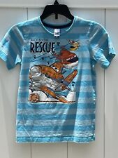 Disney Planes Fire & Rescue Boys Short Sleeve T-shirt Light Blue Stripes picture