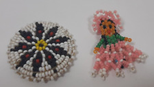 Vintage Lot Of 2 Beaded Native American Jewelry Accessories, miniature's... picture