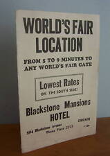 Rare 1933 WORLD'S FAIR Blackstone Mansions Hotel Flyer picture
