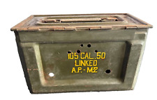 Antique Vintage WWII US .50 Cal M2 Ammo Box / Can Embossed picture