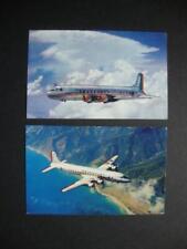 Railfans2 *159) Two Airplane Postcards: American Airlines DC-6 & DC-7 Flagships picture