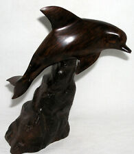 Ironwood Carving Dolphin on Stand Hand Carved Sculpture - Decorative Wood picture
