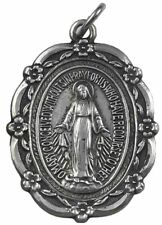 Vintage Catholic Sterling Silver Miraculous Mary Medal, 5.5 Grams Silver picture