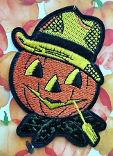 Halloween Classic Pumpkin Guy with Hat Patch Vintage Beistle style  New  picture