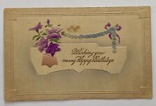 Antique Embossed Birthday Postcard Printed In Germany, Divided Back picture
