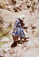 South American Mother & Child Barefoot by River Mid Century Vintage Photo picture